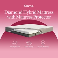 Emma Diamond Hybrid Mattress with Mattress Protector | Cooling, Memory Foam Pocket Spring | Emma Sleep