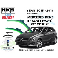 HKS Silicone Wiper Japan Technology For Mercedes Benz B-Class W246 Facelift B200 Year 2015-2018