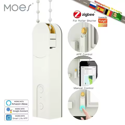MOES ZigBee3.0 DIY Chain Motorized Bluetooth Roller shutter Blinds Shades Drive Motor Tuya Smart APP