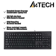 A4TECH 104‐Key USB Wired Keyboard with Rounded‐Corner Keycaps