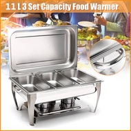 Buffet tray set  11L Foldable Stainless Steel Square Buffet Stove Dish Set Container Food Warmer for