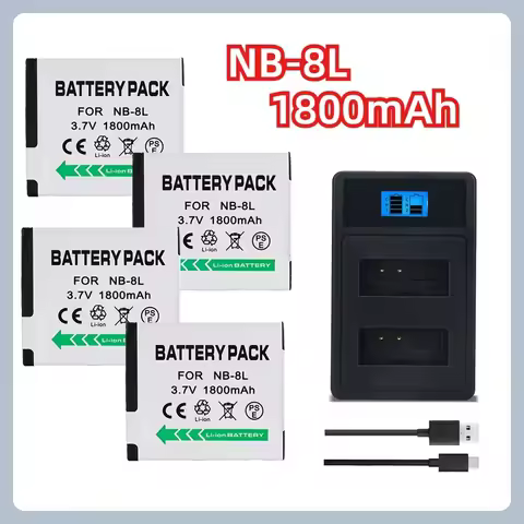 3.7V 1800mAh NB-8L Li-ion Digital Camera Battery for Canon PowerShot A3300 A3200 A3100 A3000 A2200 A