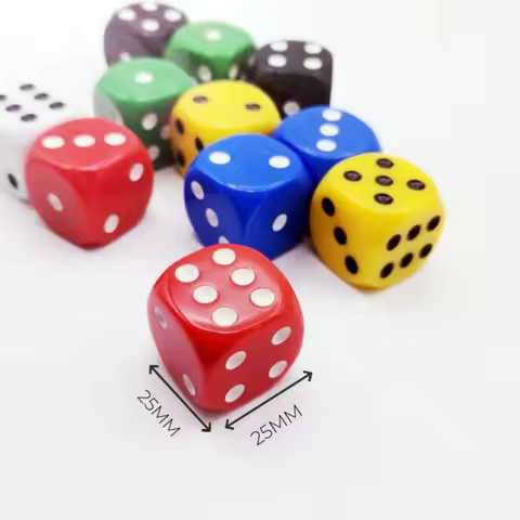 2pcs/Set Acrylic 25mm Big Dice Opaque Colorful Round Corner 6 Sided D6 Dice For Family Board Game