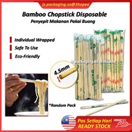 40 PAIRS of 4.5mm X 8"(20cm) BAMBOO CHOPSTICK per PACK