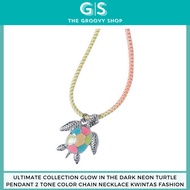 Ultimate Collection Neon Turtle Pendant 2 Tone Color Cord Necklace Kwintas Fashion