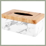 Rectangular Marble PU Grain Tissue Box Cover Napkin Holder Paper Towel Dispenser Container for Home 