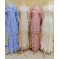 DMS ATTIRE BAJU KURUNG EXCLUSIVE FULL LACE ELSA-BABY BLUE, SANDY BROWN,DUSTY PINK &amp; OFF WHITE (SZ36 - 46