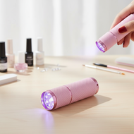 UV LED Gel Nail Dryer with Built-in Flashlight, 3 AAA Battery Powered Bulbs, Compact 9-Piece Kit, Us
