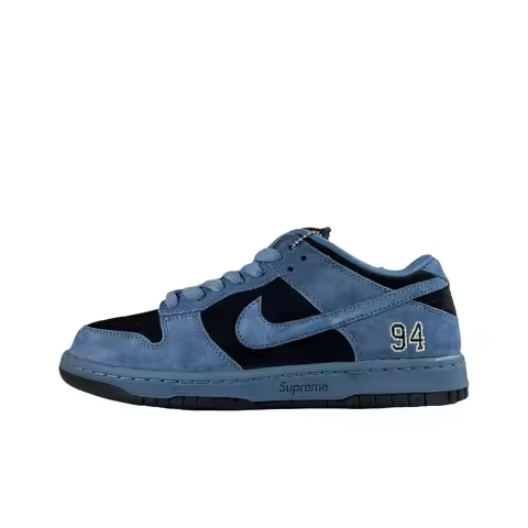 Nike x Supreme Dunk SB Slip Resistant Abrasion Resistant Low top Skateboard Shoes Unisex Beige Blue 
