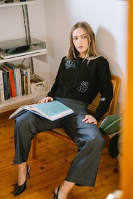 Pudee Leisurely cardigan เสื้อคาดิแกนปักลายเฉพาะของที่ร้าน (พร้อมส่ง)