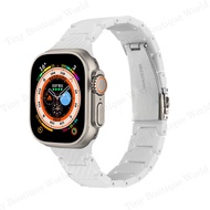 สายเรซิ่นสำหรับนาฬิกา Apple อัลตร้า49มม. 45มม. 44มม. 42 38 40 41สายรัดข้อมือสำหรับ I Watch Ultra SE 8 7 6 5 4 3 2 1 (ไม่รวมนาฬิกา)
