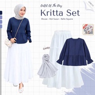 Hijab (Blouse + Layered Skirt + Bella Square) One Set 3 in 1Wanita - GNK153