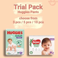 (Trial Pack) Huggies Pants AirSoft/Nature Made Baby Diapers (M, L)
