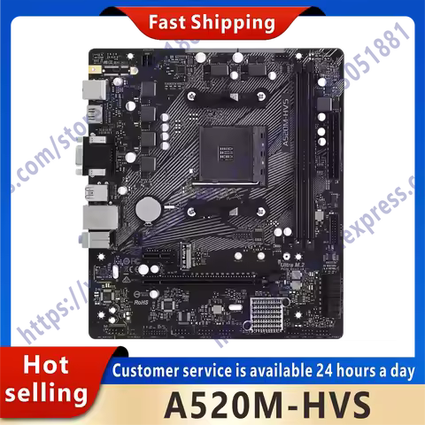 Used A520M-HVS motherboard slot AM4 for A520 A520M original desktop motherboard support 5600G