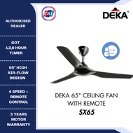 DEKA [AUTHORISED DEALER ] 65" 3 BLADE 4 SPEED CEILING FAN WITH REMOTE SX65 - DEKA WARRANTY MALAYSIA