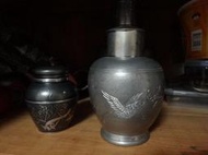 中型早期錫茶葉罐、茶入、茶倉【老錫罐】。