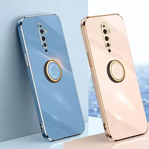 Luxury Plating Stand Holder Soft Phone Case For OPPO Reno2 Z F Cover Protection Shockproof OPPO Reno