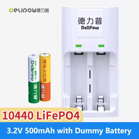 100% New Original Delipow 10440 battery 3.2v 500mah 10440 LiFePO4 Rechargeable Battery with Dummy Ba