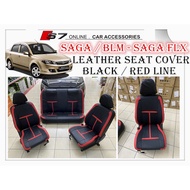 DTK SPORT SERIES SEAT COVER PROTON SAGA/BLM -- SAGA/FLX SEMI LEATHER SEAT COVER BLACK/LINE RED