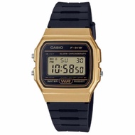 Casio F91 Retro Unisex Black Gold Resin Strap Watch F-91WM-9A