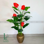 Fake anthurium plants, fake plants for balcony decoration, interior decoration, office, home decorat