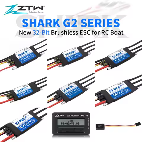 ZTW RC Boat Shark G2 ESC 20A/30A/40A/50A/60A/80A/100A Switching BEC 5V/6V 8A 32-Bit Bidirectional Br