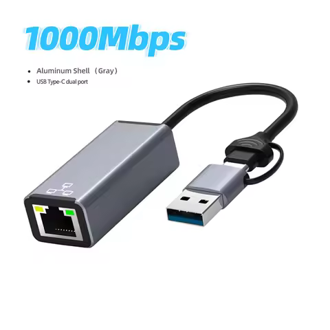 USB3.0 1000Mbps Network Card Type C USB to RJ45 Converter Wired Gigabit Ethernet Lan Adapter for Nin