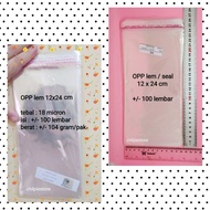 OPP 12x24 18 micron thick / OPP plastic glue 12x24 cm / OPP 12x24