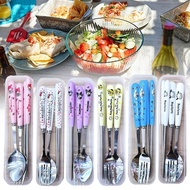 Cute Cartoon Fork Spoon And Chopsticks Set Portable Z6d7