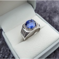 Bugatti Tanzanite 925 Genuine Sterling Silver Engagement Men Ring ( cincin silver lelaki Perak Asli 