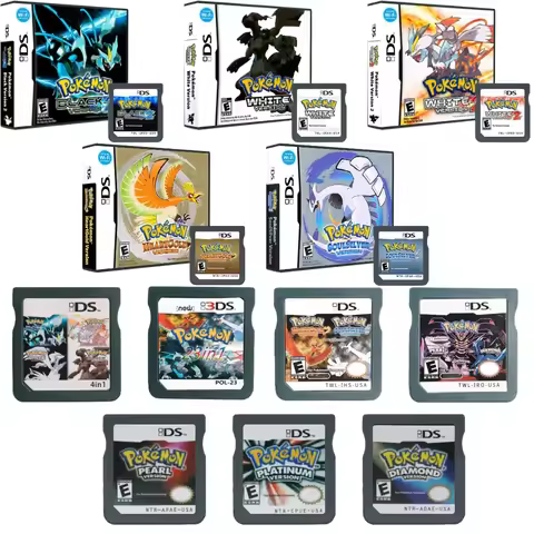 Pokemon NDS Game Card 3DS 2DS DS Card SoulSilver HeartGold Platinum Game Card Pokemon Game Card BLAC
