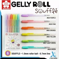 SAKURA GELLY ROLL SOUFFLE AQUALIP SET OF 6 GEL PASTEL MATTE 3D NAIL ART 3D RAISED INK PENS