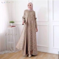 Gamis Syari Brokat Model Baju Gamis Kombinasi Brokat