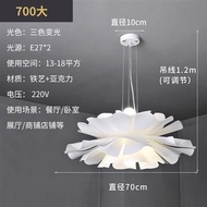 2022 lampu gantung bentuk kelopak bunga bahan akrilik gaya nordic - 70cm netral