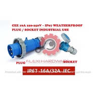 CEE 16A 220-250V – IP67 WEATHERPROOF PLUG SOCKET INDUSTRIAL USE