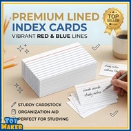 TOY MAKER 50PCS STUDY INDEX CARDS SET – 3X5, 4X6, 5X8 NOTE CARDS FOR SCHOOL & OFFICE