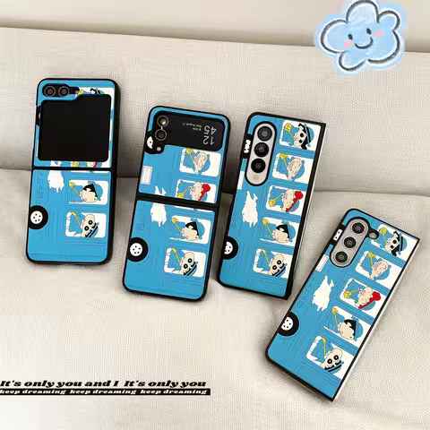 Japan Anime Shinchan Phone Case For Samsung Galaxy Z Flip 6 zflip4 zflip5 Z Fold 3 4 5 zfold4 Crayon