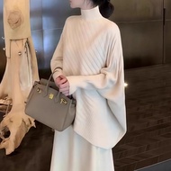 Taiwan Official Picture DW733 Andy Fleece Quality Half Turtleneck Lazy Irregular Sweater Women Sw