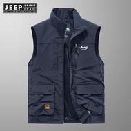 Jeep Spirit 1941 estd Spring and Autumn Black 2023 Sleeveless Jacket Fashion Fishing Tank Top Mens P