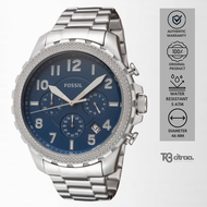 jam tangan fashion pria fossil Bowman analog strap rantai cowok Chronograph stainless steel water resistant luxury watch silver mewah sporty elegant original FS5604