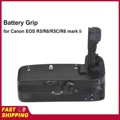 Grip Holder w/ Dual Battery Slots BG-R10 Vertical Battery for Canon EOS R5/R6/R5C/R6 mark ii Battery