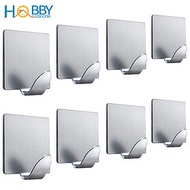 Combo 8 móc dán tường chịu lực inox 304 có sẵn keo dán Hobby Home Decor 45-2