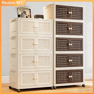 55/80cm Double Doors Storage Box Multipurpose Stackable Foldable Storage Cabinet
