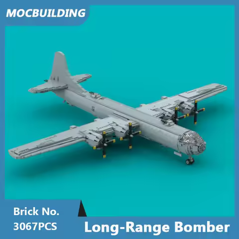 MOC Building Blocks B-29 Superfortress 1:35 Scale Long-Range Bomber Model DIY Assembled Bricks Class