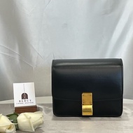 CELINE黑色金扣 牛皮box mini豆腐包