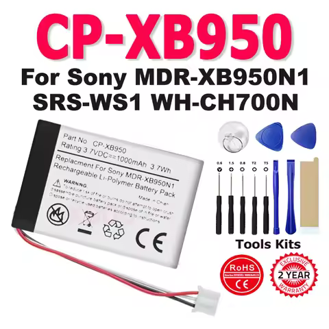 New 3.7V Li-Polymer Replacement Battery CP-XB950 For Sony MDR-XB950N1 SRS-WS1 WH-CH700N Acumulator B