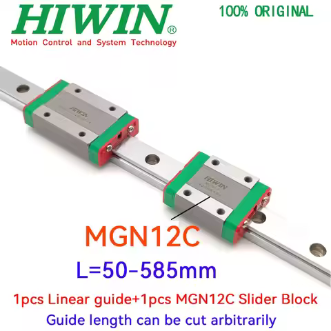 HIWIN Original genuine MGN12 MGN12C Miniature Linear Guide Rail L=50-585mm+1pcs MGN12C Slider Block 