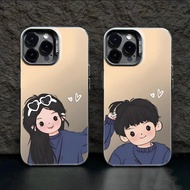 YX143 Premium Matte Hard Case Couple Aesthetic Hardcase Casing Hp Compatible For Oppo A5 PRO A60 A71