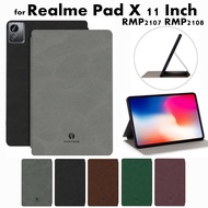 Realme Pad X 10.95" RMP2107 RMP2108 Case Luxury Skin Feel Tablet Protective Case Flip Stand PU Leath