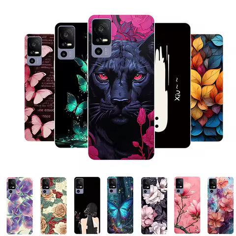 For TCL 40R Case 40 R 5G Animal Soft TPU Protective Silicone Case for TCL 40R 5G T771K T771A T771H B